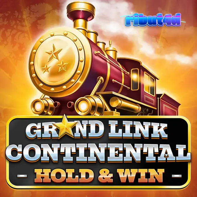 Tampilan visual slot Grand Link Continental dengan tema kereta api mewah dan peta antik.